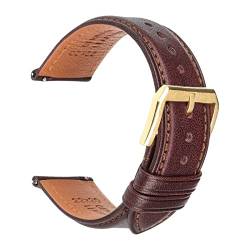 VAZZIC ENICEN 18 19 20mm 21 22 mm 23 24 Leder Uhrenarmband Schwarz Braun Schnellspanner Armband Männer Frauen Smart Uhrenarmband Armband Armband (Color : Dark Brown G, Size : 20mm) von vazzic