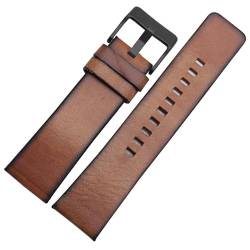 VAZZIC ENICEN Qualität Echtes Retro Echtes Leder Armband Männer Compatible With DZ4343 DZ4323 DZ7406. Uhrenband Vintage italienisches Leder 22mm 24mm 26mm (Color : Brown-black, Size : 24mm) von vazzic