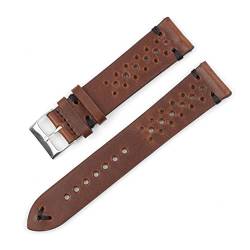 VAZZIC Hohe qualität Echtes Leder Watchband Riemen 18mm 20mm 22mm Schwarz Braun Kaffeeblau Schnellspanner Watch Bands Ersatz (Color : Brown-black, Size : 18mm) von vazzic