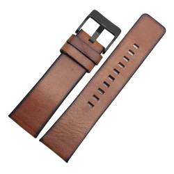 VAZZIC Qualität Echtes Retro Echtes Leder Armband Männer Compatible With DZ4343 DZ4323 DZ7406. Uhrenband Vintage italienisches Leder 22mm 24mm 26mm (Color : Brown-black, Size : 24mm) von vazzic