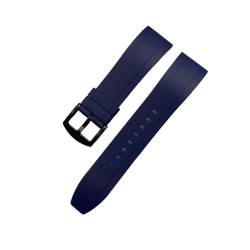 VAZZIC Quick Release Watch Bands Premium Grad Silikon-Gummi-Uhr-Träger 20mm 22mm 24mm wasserdichte Passform for Männer Frauen Uhren Zubehör (Color : Blue black, Size : 24mm) von vazzic