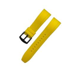 VAZZIC Quick Release Watch Bands Premium Grad Silikon-Gummi-Uhr-Träger 20mm 22mm 24mm wasserdichte Passform for Männer Frauen Uhren Zubehör (Color : Yellow black, Size : 20mm) von vazzic