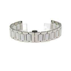 vazzic 12 14 16 18 18 20 22 MM Damen Männer Keramik Uhrenarmband Weiche Glatte Füllung Multi-Design Armbandband Edelstahl Gemeinsame Armbänder (Color : Silver-White, Size : 17mm) von vazzic