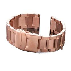 vazzic ENICEN Edelstahl Uhrenarmband Strap Frauen Männer Metall Armband Link Armband 18mm 20mm 22mm 24mm Zubehör Silber Rose Gold Schwarz (Color : Rose Gold, Size : 22mm) von vazzic