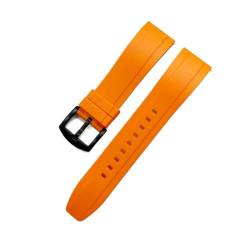 vazzic Quick Release Armbands Qualität Silikon-Gummi-Uhr-Träger 20mm 22mm 24mm wasserdichte tauchen männer Uhren Zubehör (Color : Orange black, Size : 20mm) von vazzic