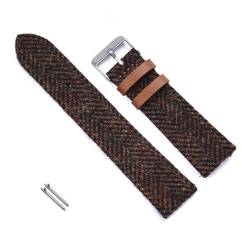 vazzic YingYou 18mm 20mm 22mm Vintage Echtes Leder Uhr Band Ersatz Armband For Männer Frauen Quick Release Handgelenk Band Weave Strap (Color : Brown, Size : 20mm) von vazzic
