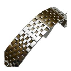 vazzic YingYou Edelstahl-Armband 18mm 19mm 20mm 21mm 22mm 23mm 24mm Metall-Uhrenarmband-Bügel-Armband Poliertes Silber-Gold (Color : Silver, Size : 24mm) von vazzic