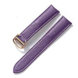 vazzic YingYou Herren- und Damen-Lederriemen, faltbare Schnalle, (Color : Purple rose buckle, Size : 17mm) von vazzic