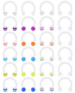 vcmart Plastik Hufeisen Nasenpiecing Nasenring Septum Helix Lippe Ring 16G Bioflex Flexibel Kunststoff Piercing von vcmart