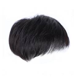 Männer Natürliche Schwarze Kurze Perücken Gerade Perücke Haar Clip-On Toupet Haar Männer die Oberseite der Kopfperücken Ersatzperücken (B) von vdha