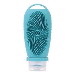 Silikon-Reiseflaschen-Set mit Gesichtsreinigungsbürste - Tragbare Shampoo- und Lotionbehälter von vdha