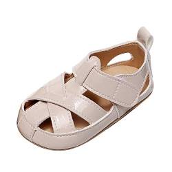 vejtmcc Baby Soft-Sole-Sandalen Sandalen Farbe weiß niedlich für Schuhe Lauflernschuhe Antirutsch (Beige, 12-18Months) von vejtmcc