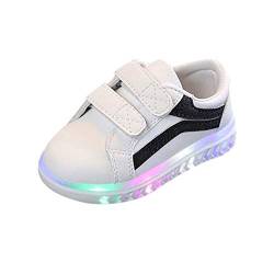vejtmcc Kinder Kind Baby Mädchen gestreifte Bling flache führte leuchtende Sport Sneaker-Schuhe Hausschuh 21 (Black, 22.5 Toddler) von vejtmcc