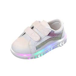 vejtmcc Kinder Kind Baby Mädchen gestreifte Bling flache führte leuchtende Sport Sneaker-Schuhe Hausschuh 21 (Multicolor, 27 Little Kid) von vejtmcc