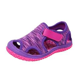 vejtmcc Kinder Sommer Sandalen Strand Schuhe Mädchen im freien rutschfeste Baby Schuhe Hausschuhe Ohne Sohle (Purple, 23 Toddler) von vejtmcc