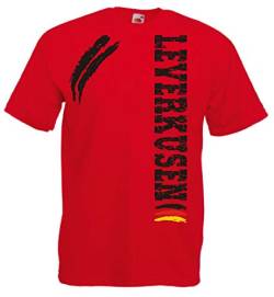 vestipassioni t-Shirt Leverkusen Deutsche Städte, Sport, Fans, Übergrößen für Kinder(L, Rot) von vestipassioni