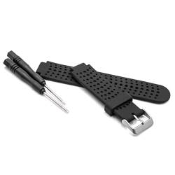 vhbw Ersatz Armband L Männer kompatibel mit Garmin Forerunner 25 Fitnessuhr, Smartwatch - 12.3cm + 9 cm Silikon schwarz von vhbw