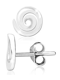 viTALISMAN Damen Ohrringe 925 Silber - Ohrstecker Spirale glänzend poliert, mattiert Silver Stud Earrings Ohrring Sterling - vari23 (glänzend poliert) von viTalisman