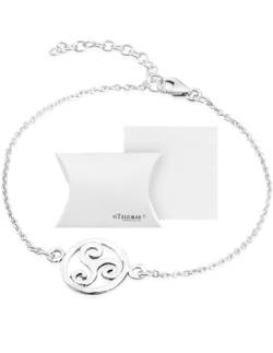 viTalisman Armband für Damen Silber - Elegantes Damen Armband aus feinem 925er Sterling Silber - Leichtes Silber Armband für jeden Anlass - Armband mit Herz in praktischer Geschenkbox von viTalisman