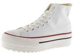 victoria Damen High-top 1061121-WOMEN HIGH-TOP TRIBU PLATTFORM Canvas & GUMMISTEMPEL & GEZACKTE Laufsohle Blanco 40 von victoria