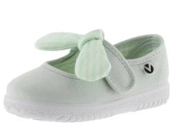 victoria Unisex – Kinder Mary Jane 105110-KIDS Mary Jane OJALÁ Canvas & Klettverschluss & Schleife Streifenmuster Melon 18 von victoria