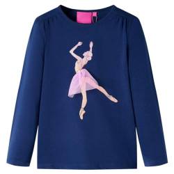 Kinder Langarmshirt Ballerina Langarm T-Shirt Jungen Kindershirt Marineblau 140 von vidaXL