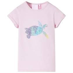 Kinder T-Shirt mit Schildkröten-Aufdruck Kurzarm Shirt Kindershirt Lila 128 von vidaXL