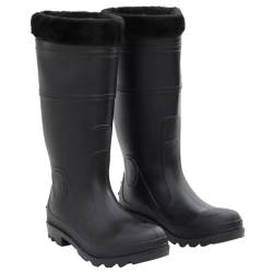 vidaXL Gummistiefel mit Herausnehmbarem Innenfutter, Regenstiefel Rutschfest, Anglerstiefel Wasserdicht, Arbeitsstiefel Gartenstiefel Langschaft Stiefel, Schwarz Größe 41 PVC von vidaXL