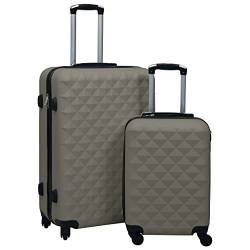 vidaXL Hartschale Trolley Set 2-TLG. 4 360-Grad-Rollen Hartschalenkoffer Reisekoffer Koffer Kofferset Handgepäck Bordgepäck Reise Anthrazit ABS von vidaXL