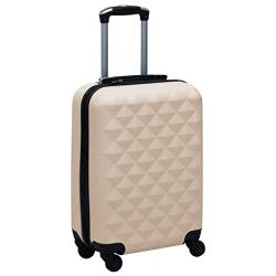 vidaXL Hartschale Trolley mit 4 360-Grad-Rollen Sicherheitsschloss Hartschalenkoffer Reisekoffer Koffer Handgepäck Bordgepäck Golden ABS von vidaXL