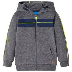 vidaXL Kinder Kapuzenpullover mit Reißverschluss Pullover Sweatshirt Grau Melange 128 von vidaXL