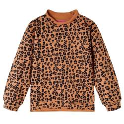 vidaXL Kinder Sweatshirt Leopardenmuster Langarmshirt Pullover Pulli Heller Cognac 104 von vidaXL