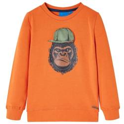 vidaXL Kinder-Sweatshirt mit Gorilla Langarmshirt Pullover Pulli Dunkelorange 140 von vidaXL