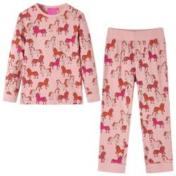 vidaXL Kinderpyjama mit Langen Ärmeln Schlafanzug Kinder Langarm Pyjama Hellrosa 104 von vidaXL