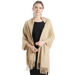 vimate Pashmina Schals und Tücher für Abendkleider, Khaki Beige Kaschmir Pashmina Schal Schal für Frauen (DE-Khaki) von vimate