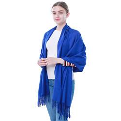 vimate Pashmina Schals und Tücher für Damen, Königsblau Kaschmir Wolle Pashmina Schals und Tücher für Damen (DE-Royal Blau) von vimate