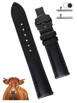 Schwarzes Leder-Uhrenarmband, 38 mm, kompatibel mit Apple Watch Serie 3, 2, 1, iWatch, Displayschutzfolie, handgefertigtes Ersatzband für Smartwatch, Herren, Geschenk, Vintage, AW-201–38 mm von vinacreations