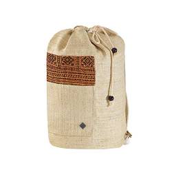 virblatt - Boho Rucksack | 100% Hanf | Hanf Rucksack Goa Kleiner Canvas Rucksack Herren Tagesrucksack Vintage Rucksack - Freiheit beige von virblatt