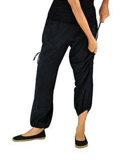 virblatt - Haremshose Damen | 100% Baumwolle | Pumphose Damen Yogahose Damen Pluderhose Aladinhose Goa Hose Hippie Hose - Praktisch S-L schwarz von virblatt