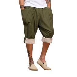 virblatt - Haremshose Herren kurz | Baumwolle | Aladinhose Herren Kurze Hose Herren 3/4 Sommerhose Herren Bermuda Shorts Hippie - Großzügig Tank L-XL von virblatt