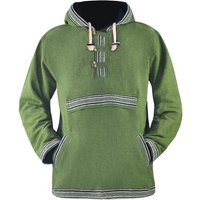 virblatt Kapuzenpullover Damen & Herren Hoodie, Baumwolle Baja Hoodie Vintage Pullover Hippie bequeme Kapuze, 1 Reißverschlusstasche vorne & 2 Seitentaschen von virblatt