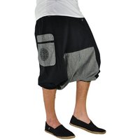 virblatt Shorts Haremshose Herren kurz & Haremshose Damen, Unisex, Hippie Hose Goa mittletiefer Schritt, 2 Seitentaschen mit Reißverschluss, Mandala von virblatt