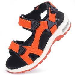 visionreast Sandalen Kinder Strandschuhe Jungen Sport Trekking Luftkissen Sandalen Rutschfest Sommer Schuhe Outdoor Wanderschuhe Rötlich Orange 30 Grundschulkind von visionreast