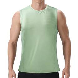 visionreast Tank Top Herren Ärmelloses Sport Tshirts Herren Funktionsshirt Atmungsaktive Muskelshirts Gym Tanktop Schnelltrocknendes Ärmelloses Fitness Shirt für Training,Laufen Apfelgrün L von visionreast