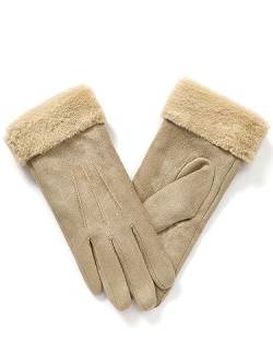 vislivin Handschuhe Damen Winter Warm Handschuhe Touchscreen Handschuh mit Gefütterte Beige L 1 von vislivin