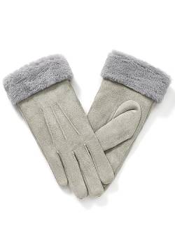 vislivin Handschuhe Damen Winter Warm Handschuhe Touchscreen Handschuh mit Gefütterte Grau L 1 von vislivin