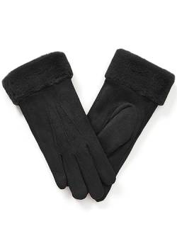 vislivin Handschuhe Damen Winter Warm Handschuhe Touchscreen Handschuh mit Gefütterte Schwarz S 1 von vislivin