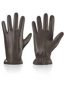 vislivin Winter Handschuhe Herren Leder Handschuhe Vollhand Touchscreen Handschuhe Wärme Leather Gloves Braun M von vislivin