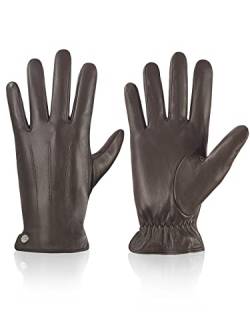 vislivin Winter Handschuhe Herren Leder Handschuhe Vollhand Touchscreen Handschuhe Wärme Leather Gloves Braun S von vislivin