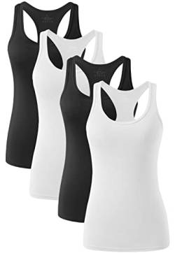 vislivin Workout Tanktops für Damen Racerback Yoga Tanks Basic Sportliche Activewear-4er Pack Schwarz/Weiß/Schwarz/Weiß M von vislivin